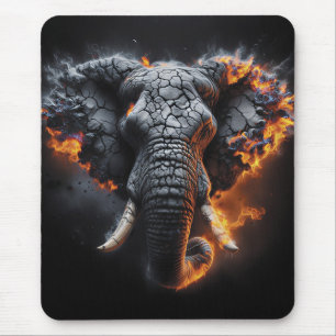 Inferno Elephant – Lava and Fire Elephant Artwork Mouse Pad