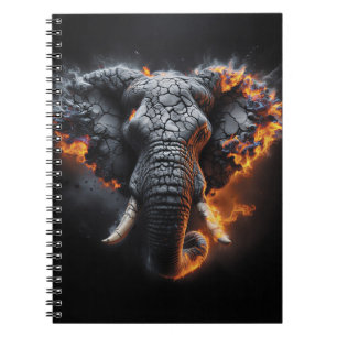 Inferno Elephant – Lava and Fire Elephant Artwork Notebook