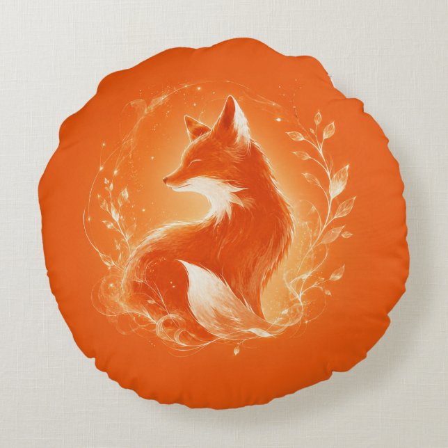 Inferno Fox Round Cushion (Back)