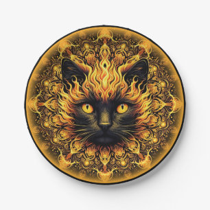 Inferno Kitty Mandala Paper Plate