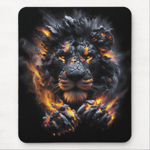 Inferno Lion Fantasy Fire Beast Artwork Mouse Pad