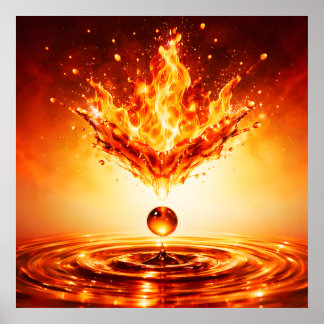 Inferno Liquid Flame Splash Poster