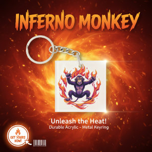Inferno Monkey Key Ring