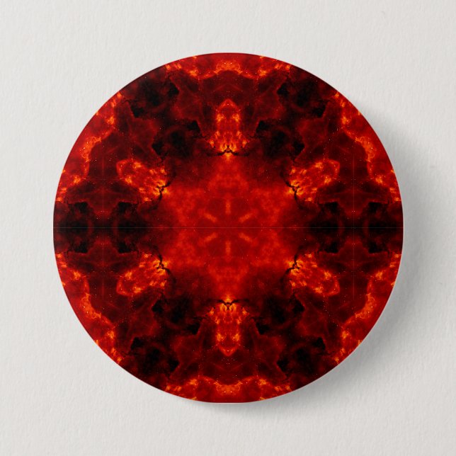 Inferno Nexus – Fiery Kaleidoscope Art 7.5 Cm Round Badge (Front)