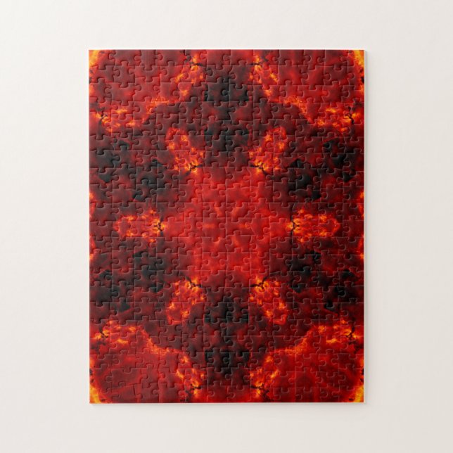 Inferno Nexus – Fiery Kaleidoscope Art Jigsaw Puzzle (Vertical)