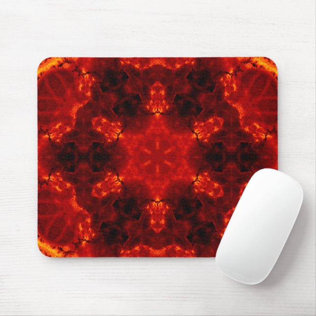 Inferno Nexus – Fiery Kaleidoscope Art Mouse Pad (With Mouse)