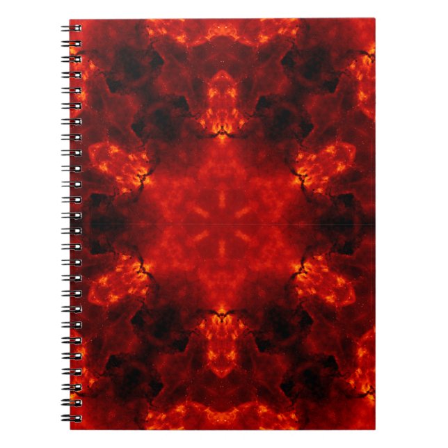 Inferno Nexus – Fiery Kaleidoscope Art Notebook (Front)