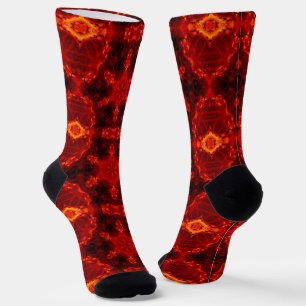 Inferno Nexus – Fiery Kaleidoscope Art Socks