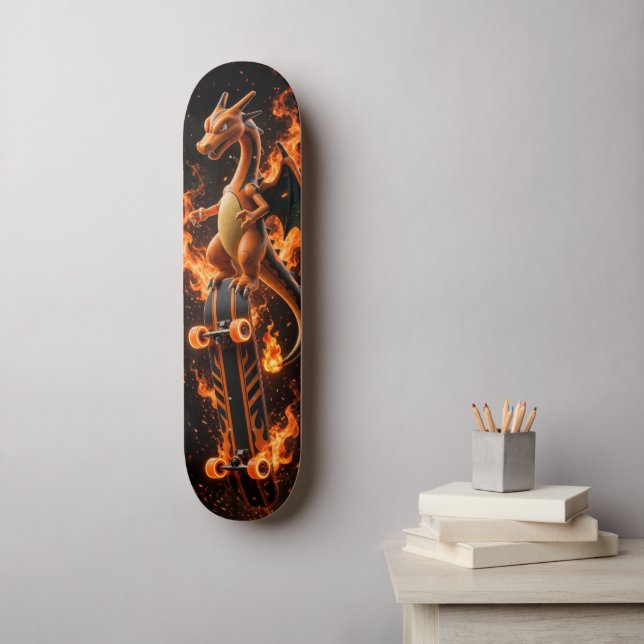 Inferno Orange Fire Dragon Skate Deck (Wall Art)