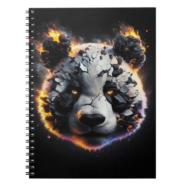 Inferno Panda – Fiery Panda Digital Art Notebook (Front)