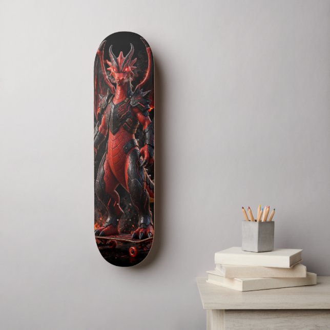 Inferno Red Dragon Skate Deck - Fire Armour Beast (Wall Art)
