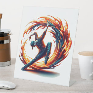 Inferno Spin - Ignite the spirit of Breakdance Pedestal Sign