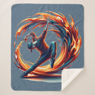 Inferno Spin - Ignite the spirit of Breakdance Sherpa Blanket