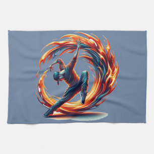 Inferno Spin - Ignite the spirit of Breakdance Tea Towel