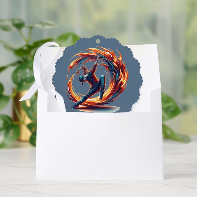 Inferno Spin - Ignite the spirit of Breakdance Tree Decoration Card (Envelope)
