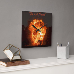 Inferno Square Wall Clock