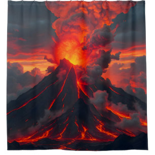 Inferno Summit – Volcanic Fantasy Landscape Shower Curtain