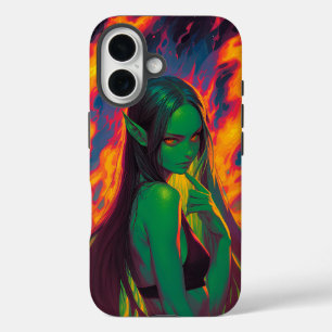 Inferno-Tide Elf with Ember Eyes iPhone 16 Case