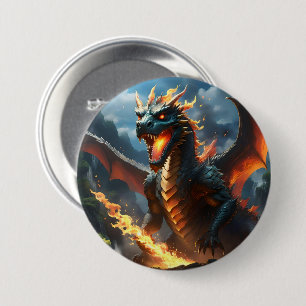 "Inferno's Breath: The Dragon's Flame" 7.5 Cm Round Badge