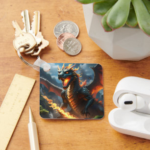 "Inferno's Breath: The Dragon's Flame" Key Ring