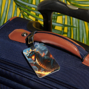 "Inferno's Breath: The Dragon's Flame" Luggage Tag