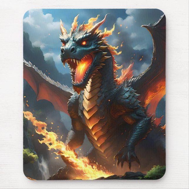 "Inferno's Breath: The Dragon's Flame" Mouse Pad (Front)