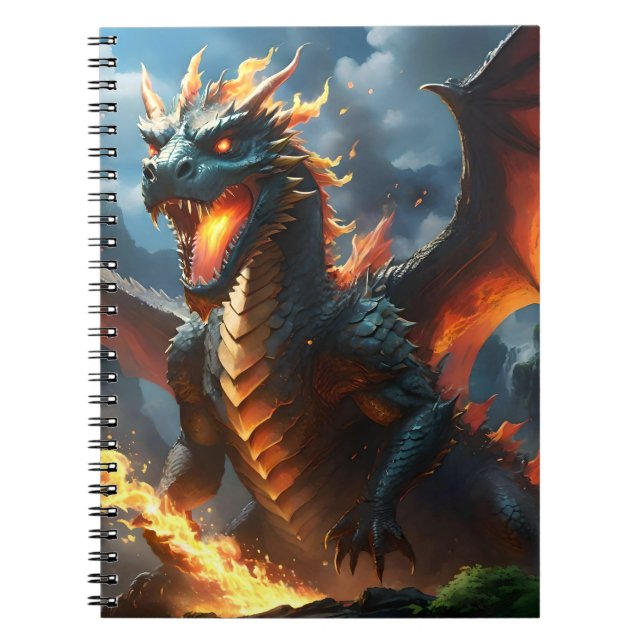"Inferno's Breath: The Dragon's Flame" Notebook (Front)