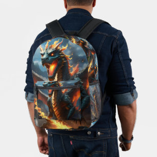 "Inferno's Breath: The Dragon's Flame" Printed Backpack
