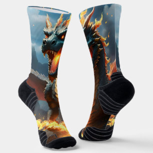 "Inferno's Breath: The Dragon's Flame" Socks