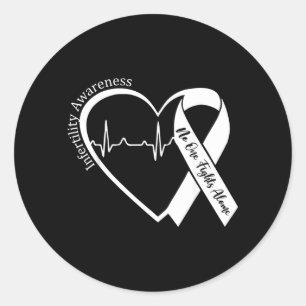 Infertility Awareness Heart Orange Ribbon IVF Classic Round Sticker