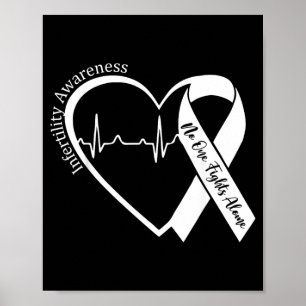 Infertility Awareness Heart Orange Ribbon IVF Poster