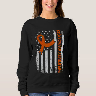 Infertility Awareness Heart Orange Ribbon IVF Tran Sweatshirt
