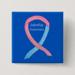 Infertility Awareness Pink & Blue Ribbon Pin