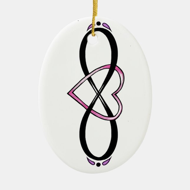 Infinate Love design Ceramic Tree Decoration (Front)