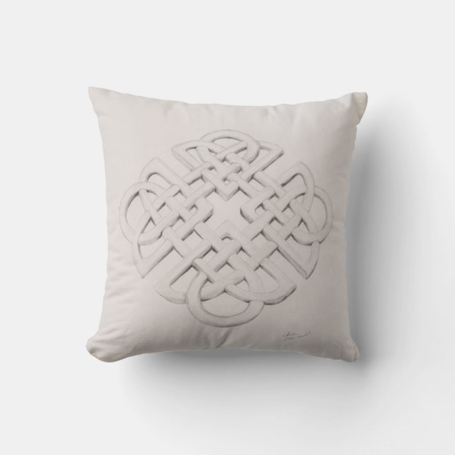 Infinite Celtic Knot Drawing Cushion (Front)