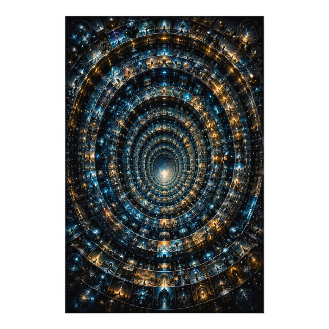 Infinite Cosmic Micro Mosaic Tunnel 3D Poster (Front)