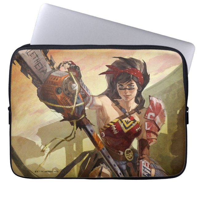 Infinite Crisis Atomic Wonder Woman Illustration Laptop Sleeve (Front)