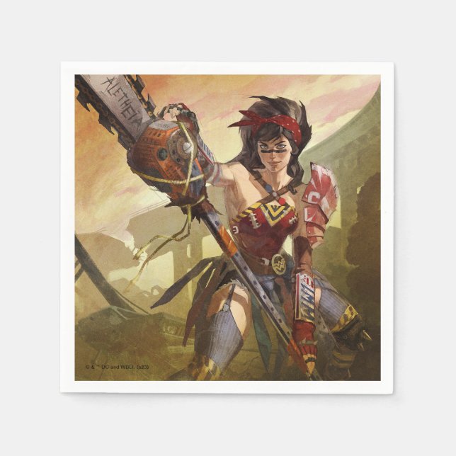 Infinite Crisis Atomic Wonder Woman Illustration Napkin (Front)