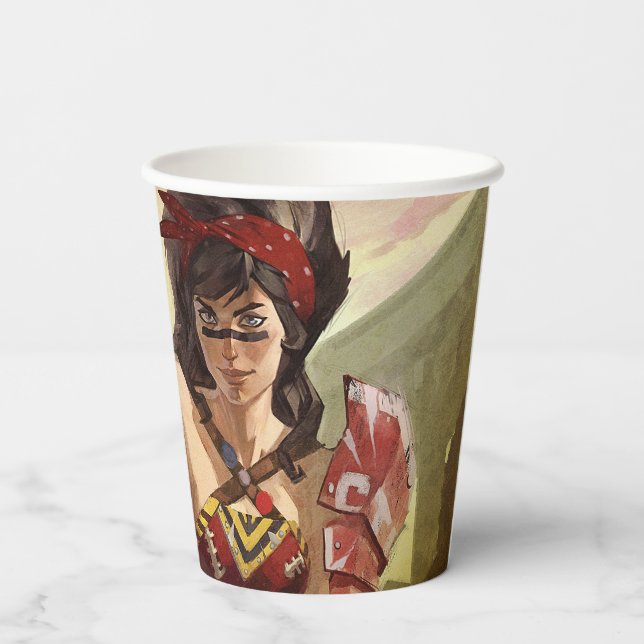 Infinite Crisis Atomic Wonder Woman Illustration Paper Cups (Back)