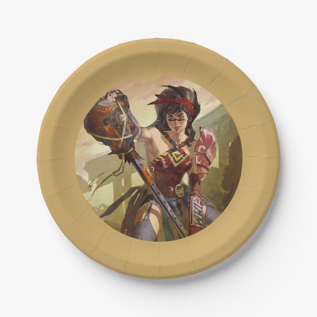 Infinite Crisis Atomic Wonder Woman Illustration Paper Plate (Front)