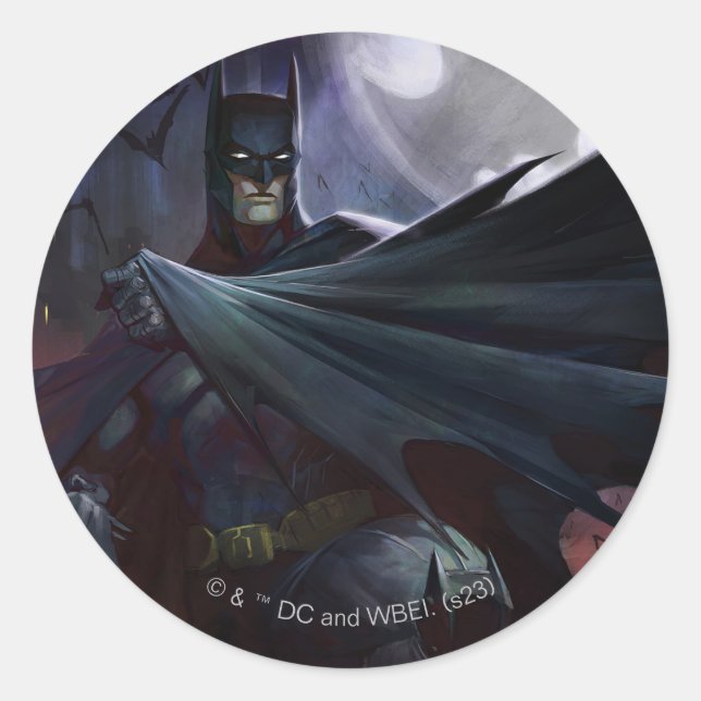 Infinite Crisis Batman Illustration Classic Round Sticker (Front)