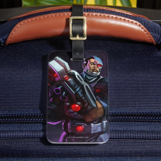 Infinite Crisis Cyborg Illustration Luggage Tag (Front Insitu 2)