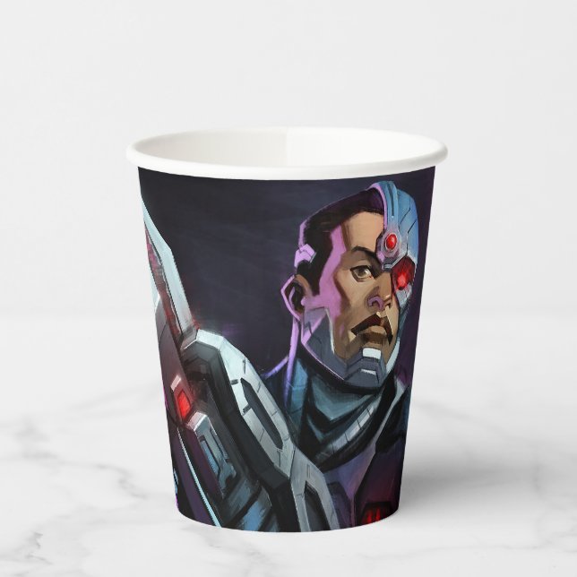Infinite Crisis Cyborg Illustration Paper Cups (Left)