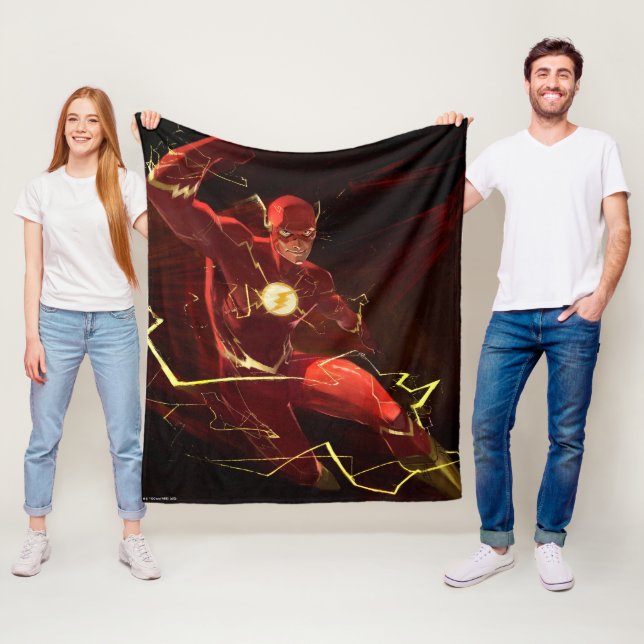 Infinite Crisis Flash Illustration Fleece Blanket (In Situ)