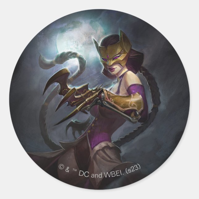 Infinite Crisis Gaslight Catwoman Illustration Classic Round Sticker (Front)