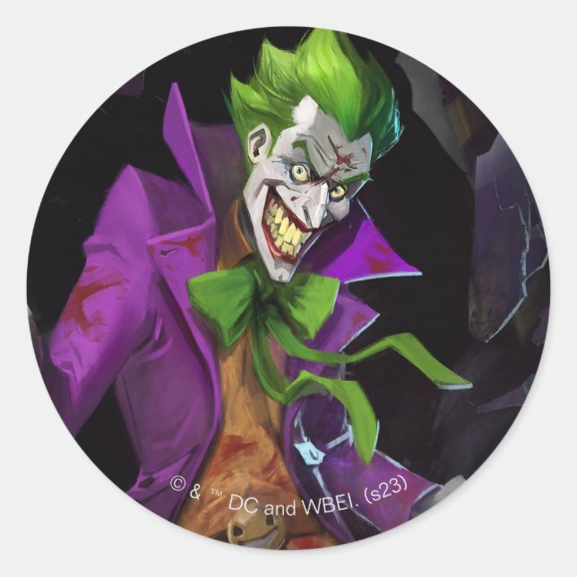 Infinite Crisis Joker Illustration Classic Round Sticker (Front)