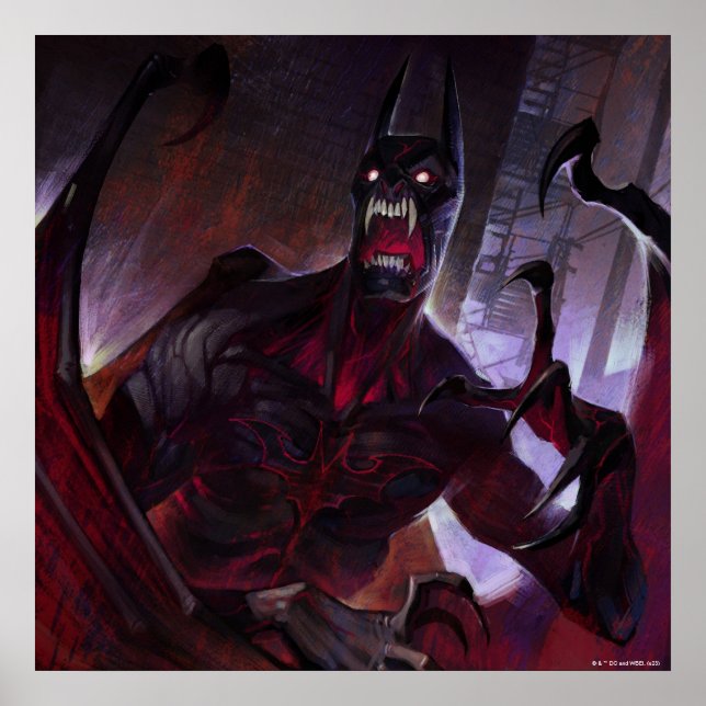 Infinite Crisis Vampire Batman Illustration Poster (Front)