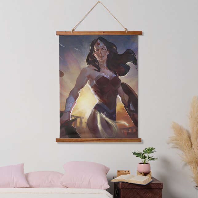 Infinite Crisis Wonder Woman Illustration Hanging Tapestry (Bedroom)