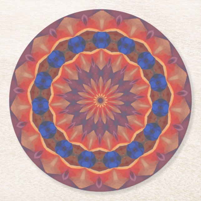 Infinite Diversities Mandala Round Paper Coaster (Front)