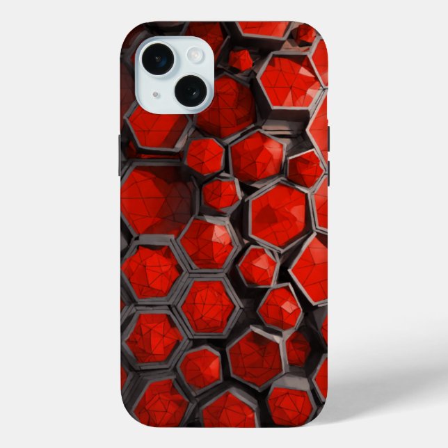 Infinite Geometrics Red & Black Mosaic Case-Mate iPhone Case (Back)